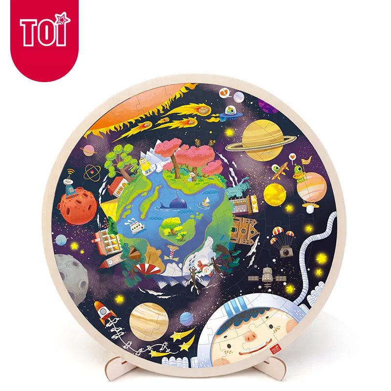 102pcs New Solar System Design Jigsaw Puzzle Cognitive Puzzle Educational Toys for Kids