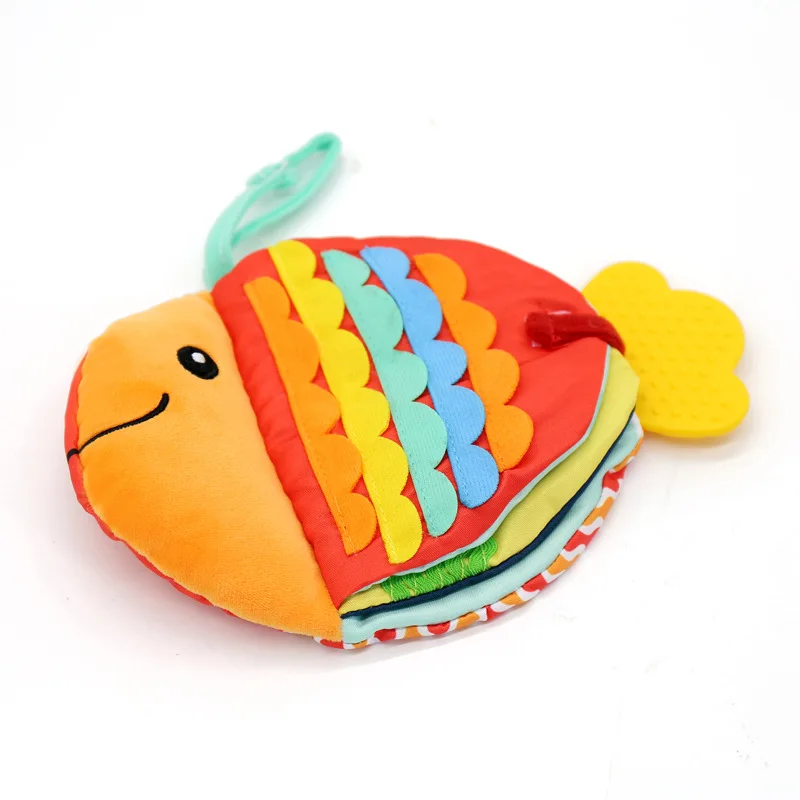 OEM Design  Cloth Book Soft Baby Books(Fishy Tails) Soft Activity Crinkle Book Toys for Early Education for Babies