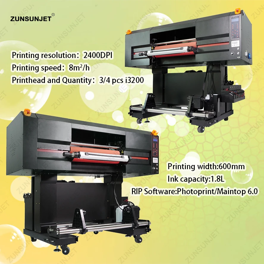 New Digital A1 24 Inch 60cM 3 Heads I3200 Roll to Uvdtf Uv Dtf Printer With Laminator