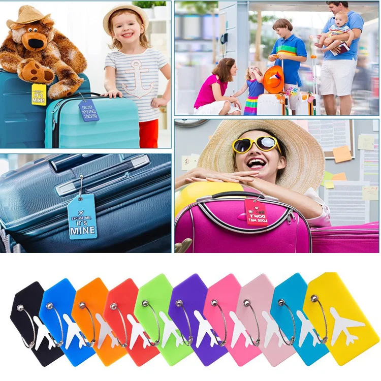 Custom Logo Silicon Suitcase Travel Tag Suitcase Pvc Luggage Tags