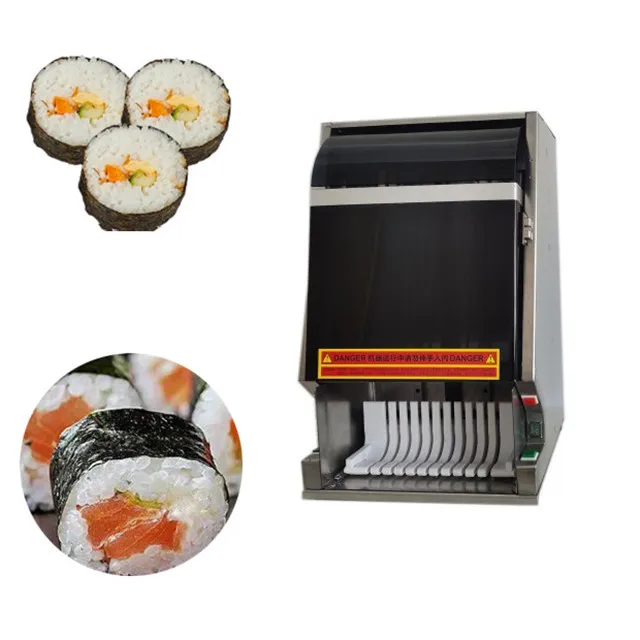 Commercial Sushi Cutter Slicer Automatic Sushi Roll 8 / 10 / 12 Pieces Rice Roll Cutting Machine Customization