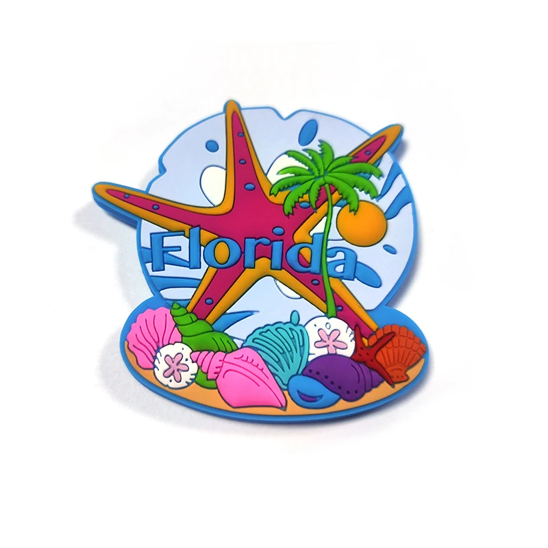 Worldwide tourist gift US Florida beach souvenir rubber Refrigerator magnets Custom tourism souvenir soft PVC fridge magnet