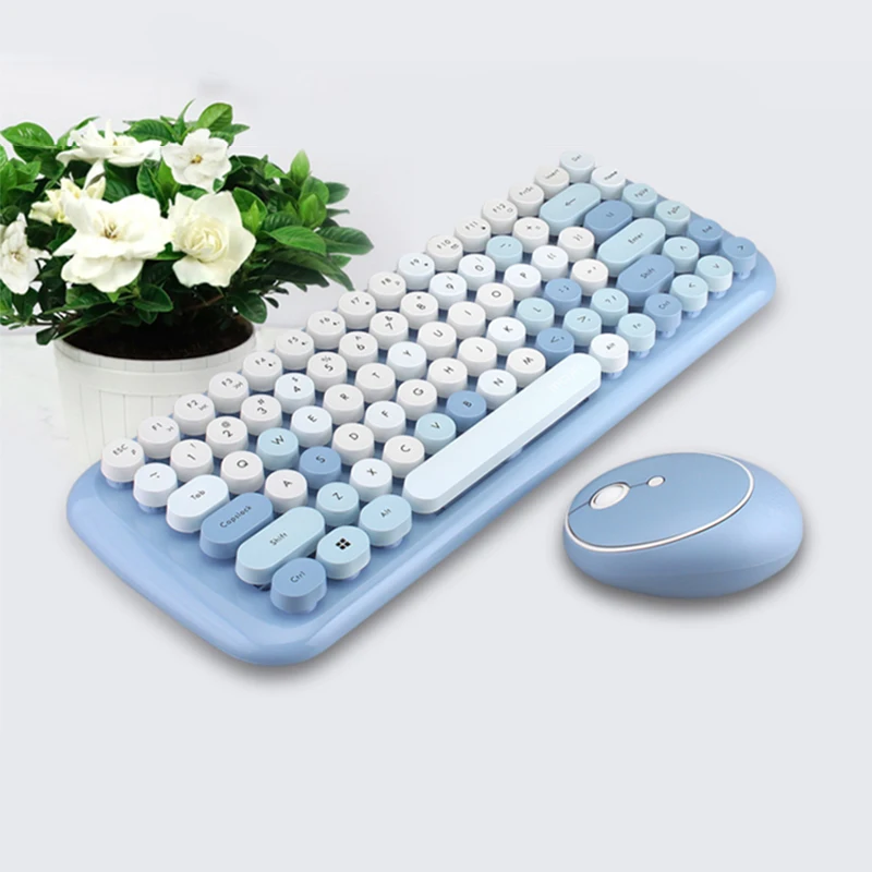  2021NEW product милый розовый конфеты 100 ключей беспроводной мини-клавиатура и мышь комбо набор для