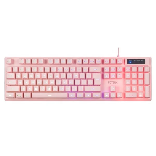 Splash Proof  3 Colors Backlit 104 Keys Led Anti-ghost  Usb Wired Plug And Play For Pc Laptop  Membrane Gaming keyboard
