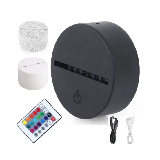 Vofull 3D Bedroom Desktop USB RGB Led Night Light Base Acrylic Wooden Base Lamp Led Night Light Base