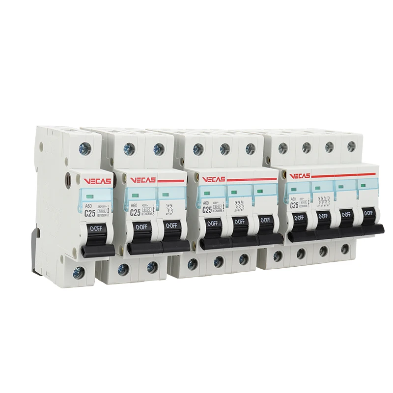VECAS overload protector MCB 1P 16A 25A Circuit Breaker AC110V-400V Support OEM