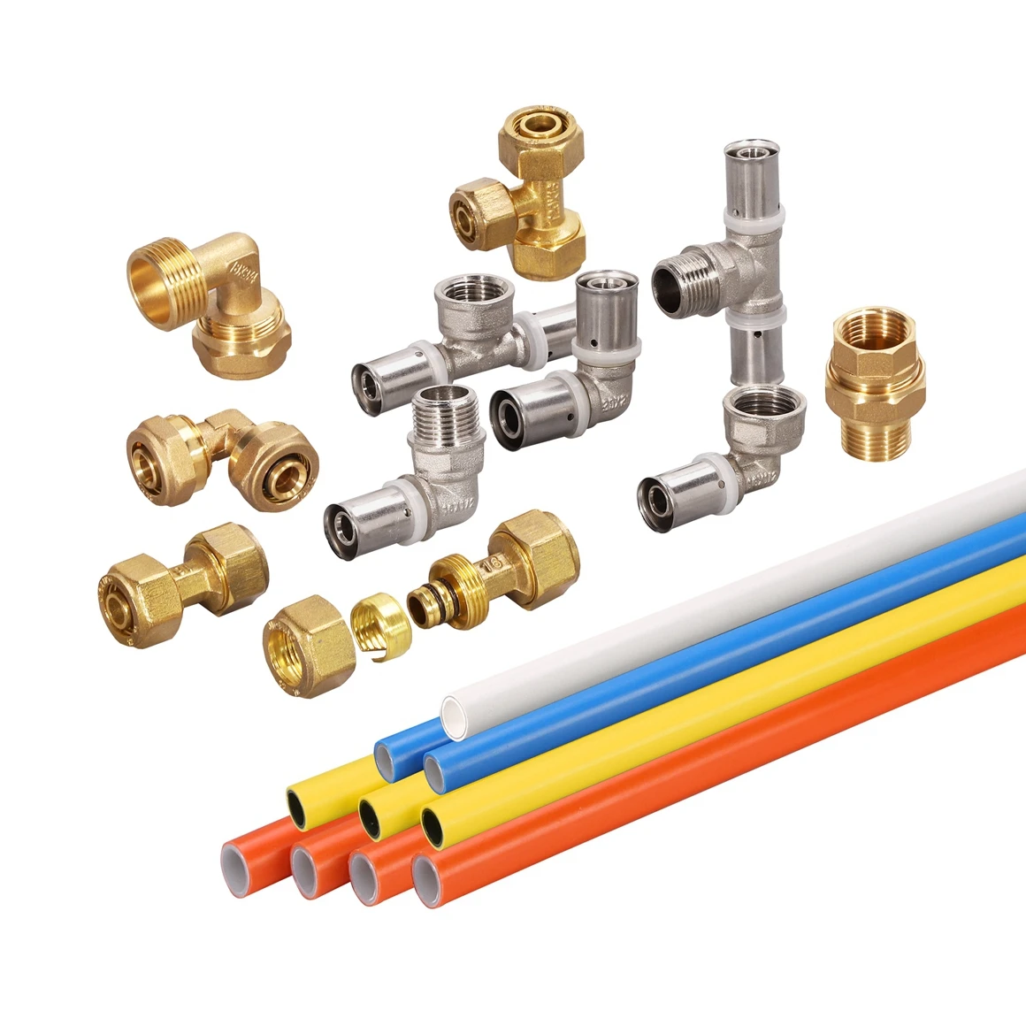 1/2 Inch Brass PEX Pipe Fitting Sanitary Gas Hose Connector Compression Fittings