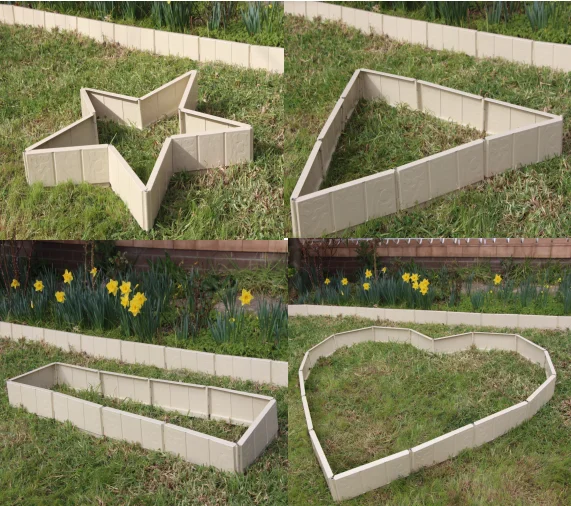 
diy innovative design easy install 10cmX3m metal garden edging brick pattern lawn edge 
