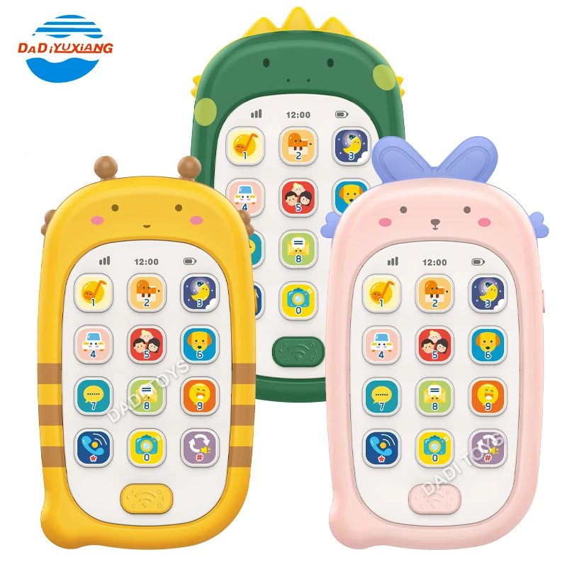 DADI OEM/ODM мультфильм Динозавр Детские интерактивные Обучающие игрушки детский музыкальный мобильный телефон игрушка с подсветкой и музыкой