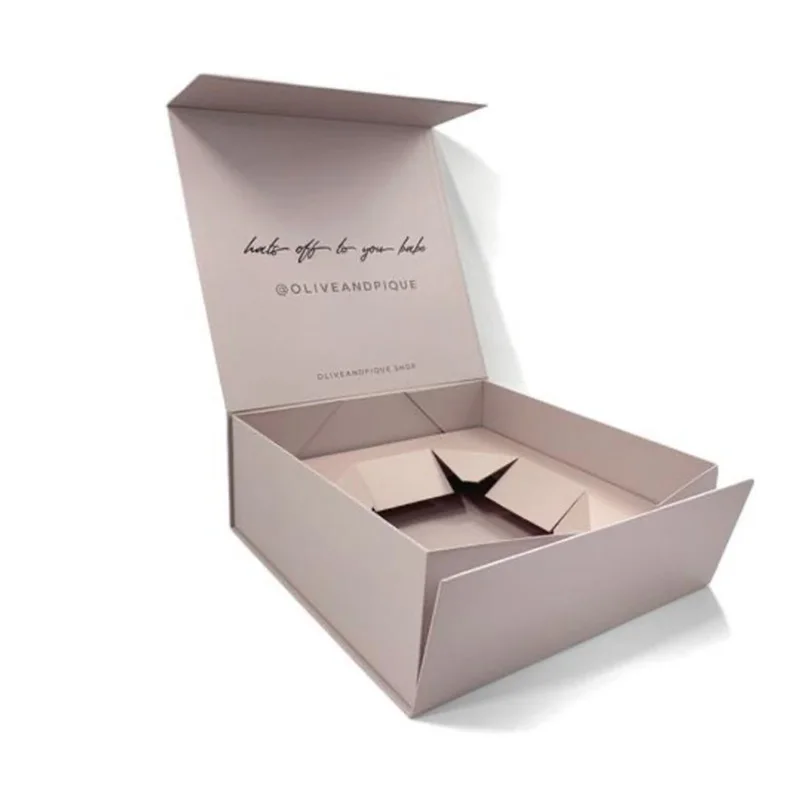 Collapsible luxury shredded paper filler gift boxes flip top groomsmen boxes with magnetic catch