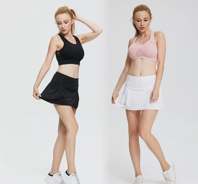 Женская плиссированная юбка на плоской подошве с карманами для быстрой игры в гольф, Спортивная юбка для бега и тенниса с карманом