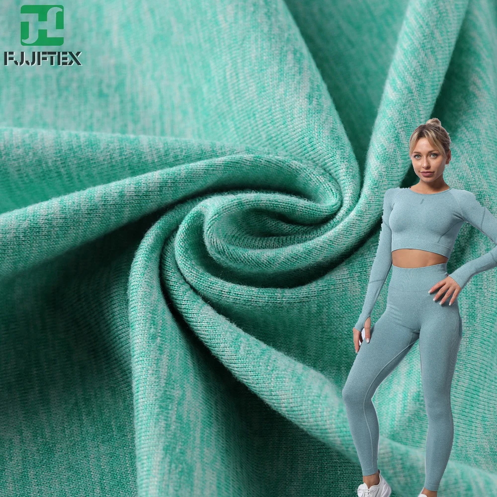 High elastane stretchable yarn dyed knitted polyester lycra sportswear leggings fabric