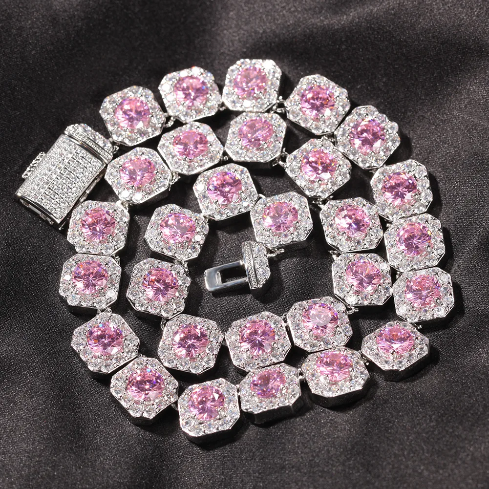 New Design copper zircon iced out tennis Chain zirconia female chain bts inspired necklace set