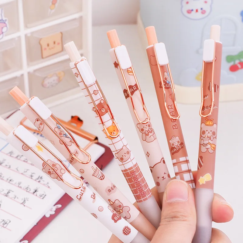 Cute Bear Gel Pen Animal Pen For School Writing Cute Neutral Pen Office Supplies Kids Stationery Gift