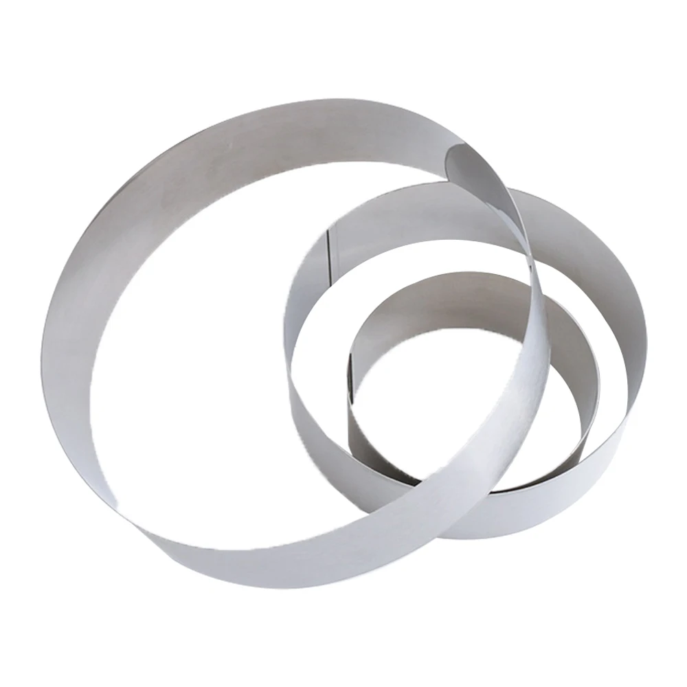 Stainless steel professional 3pcs large middle mini round diy dessert mousse baking cakes mold set