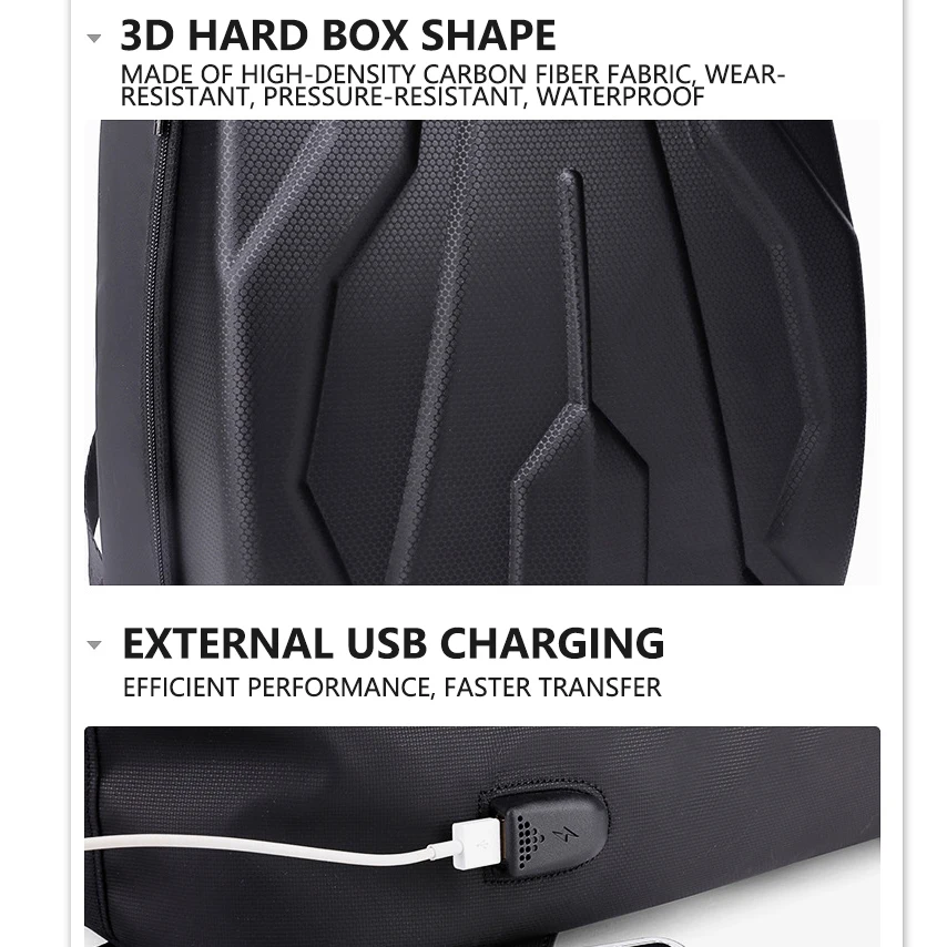 Eva Hardcase Bolso Hombre Mochila Laptop Anti-Theft Travel Men Charging Smart Bag Hard Shell Motorcycle Backpack