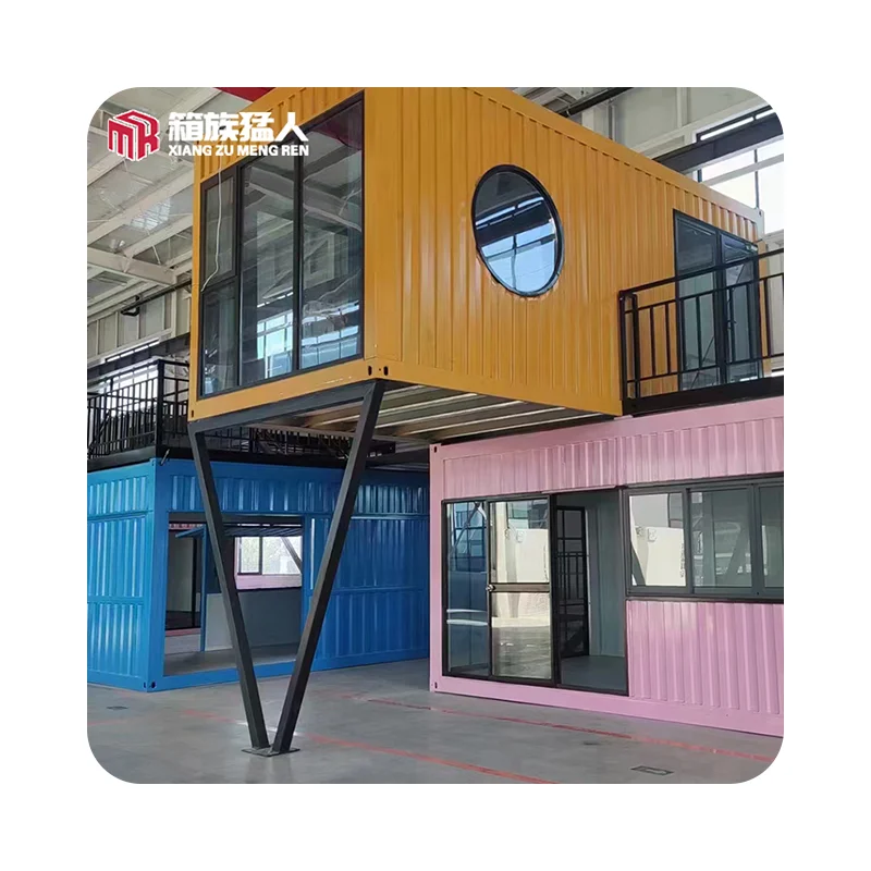 Factory hot sales 20 ft corrugated container house luxury mobile portable store office prefab container house 40 ft home on sale
