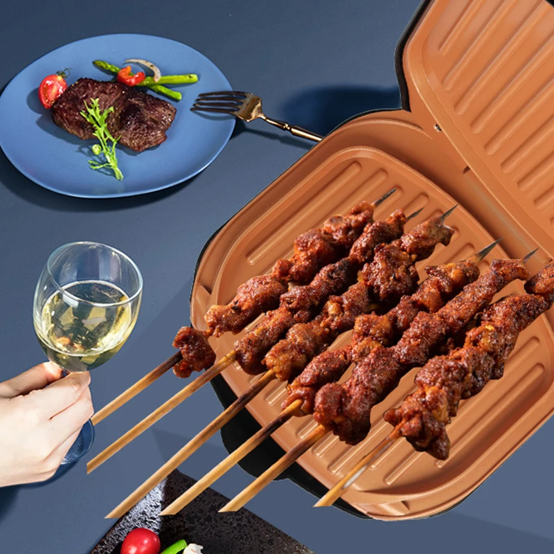New Design Mini Multi-Function Electric Double Baking Pizza Pan Snack Sandwich Press Maker BBQ Grills