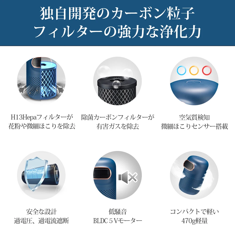 Compact and lightweight selling competitive price portable desktop small air purifier smart air purifiers