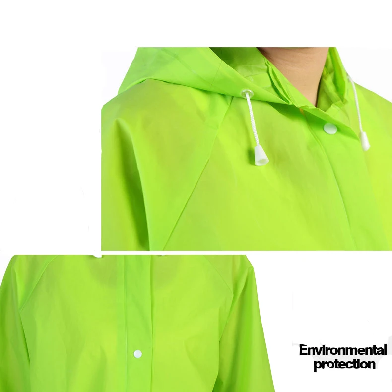 Outdoor Waterproof Riding Clothes PVC Transparent Raincoat Women Men Poncho Hooded Solid color rain coat