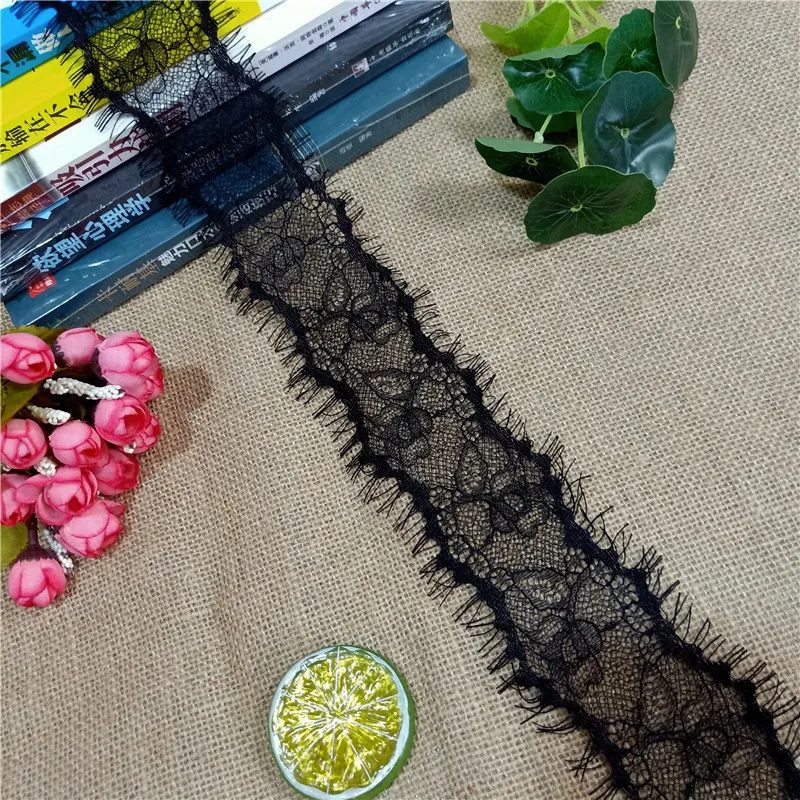 X1095 Width 7.5cm Non stretch Eyelash lace trim material For sew lace underwear Bra Sexy Lingeries clothing accessories