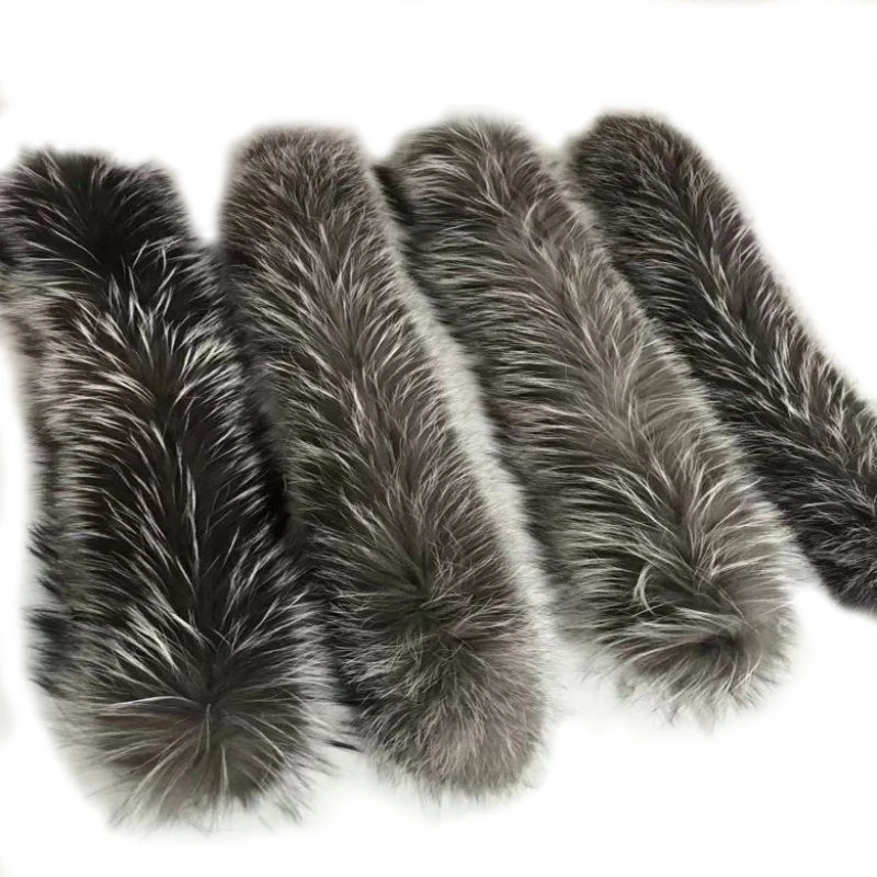 100% Real Fox/Raccoon Big Fur Collar For Hooded Coat/ Faux Fur Collar Hooded