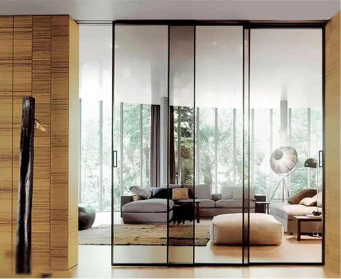 Hot sale frameless aluminum interior glass sliding door shower door