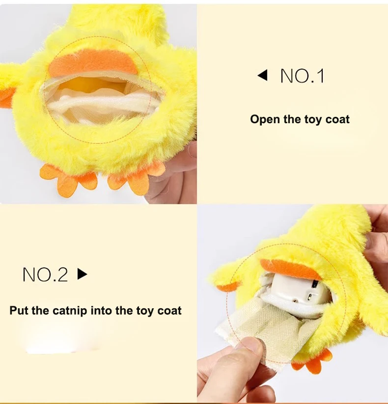 Automatic Interactive Cat Toy Rechargeable  Dog Plush Toys Squeaking Catnip Pet Toys for Cats Dogs with Realistic Animal Voice