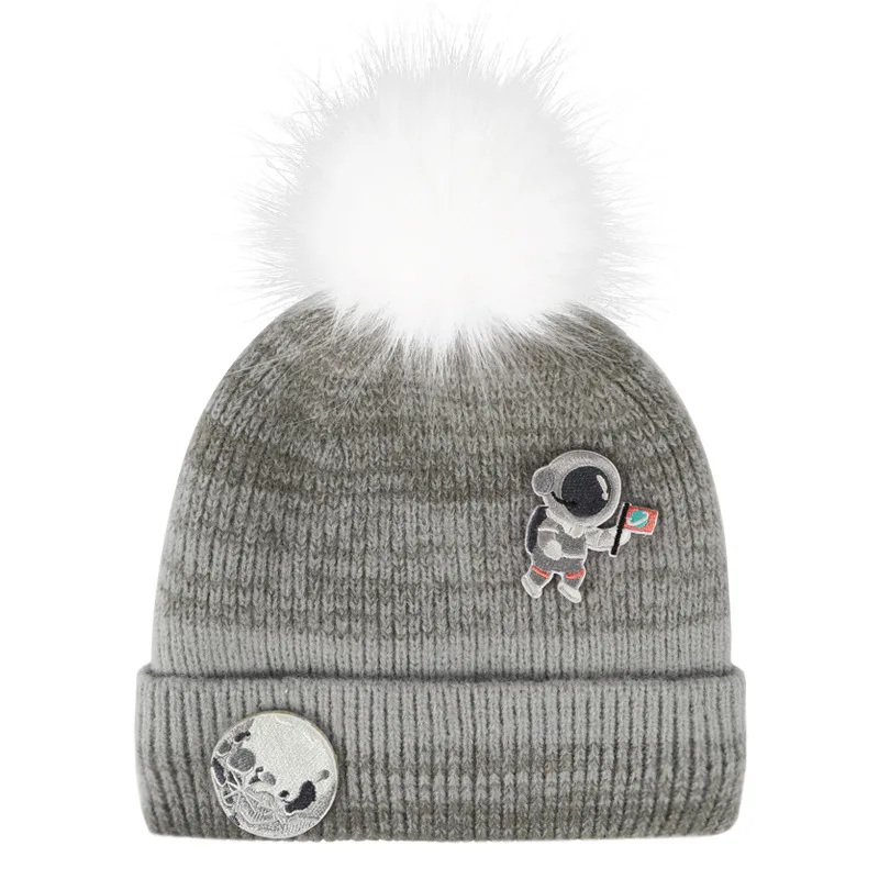 Knit Cap Boys Girls Beanies Double Layer Pom Hats baby beanie hat for children
