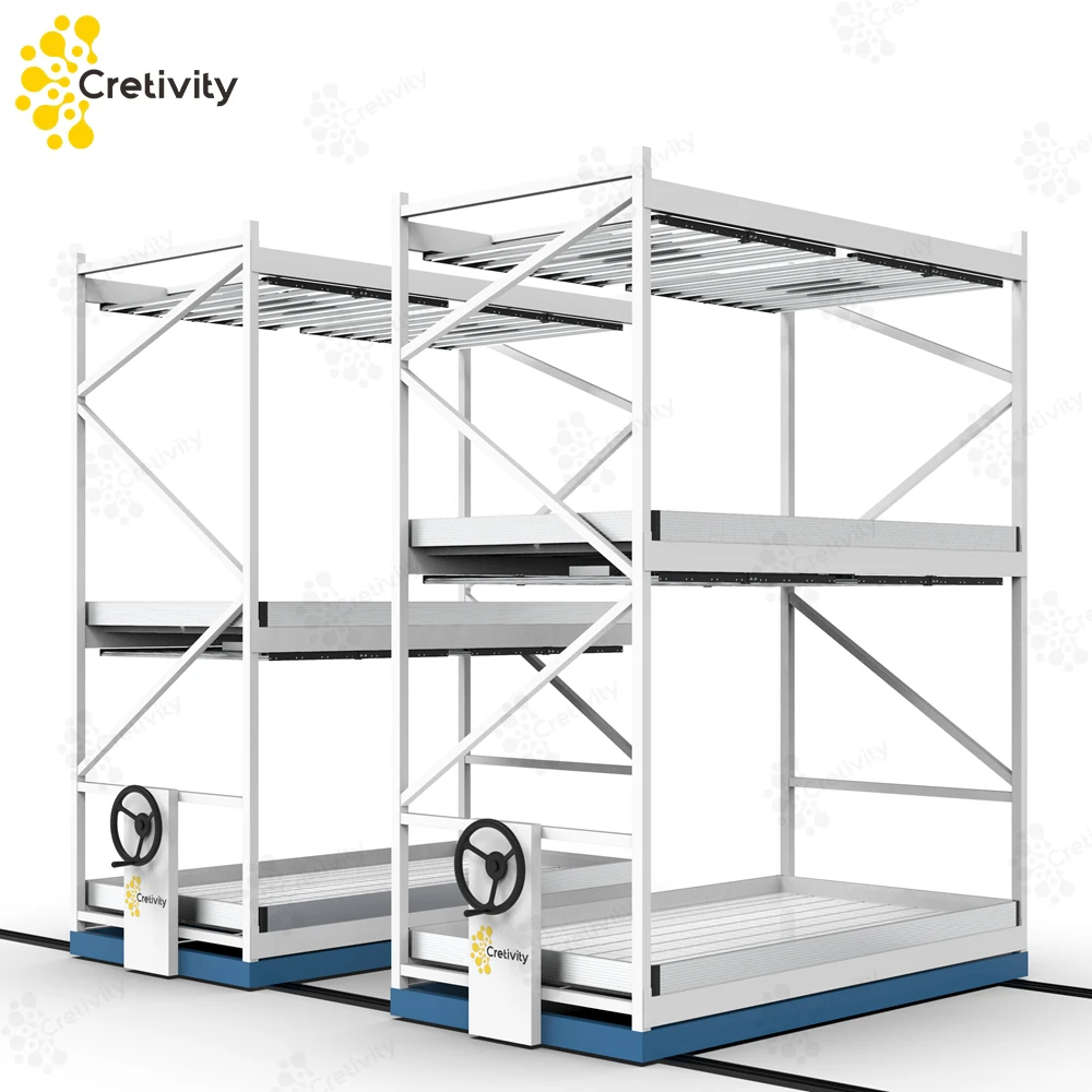 
2 layers vertical farming rack mobile vertical grow rack systems for indoor farming 