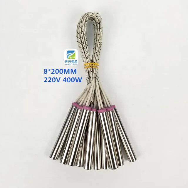 Laiyuan direct sales wholesale price 8*200mm 220V 400W cartridge heater rod resistance