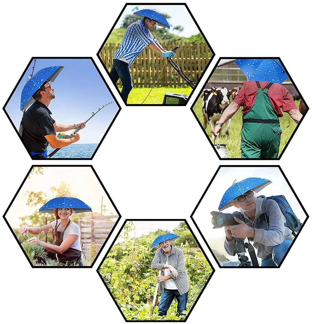 Umbrella Hat 25 inch Hands Free Umbrella Cap for Adults and Kids