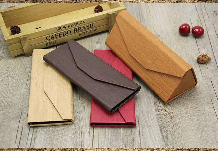 Модные дизайнерские новые трендовые треугольные чехлы для очков из искусственной кожи складная коробка из искусственной кожи