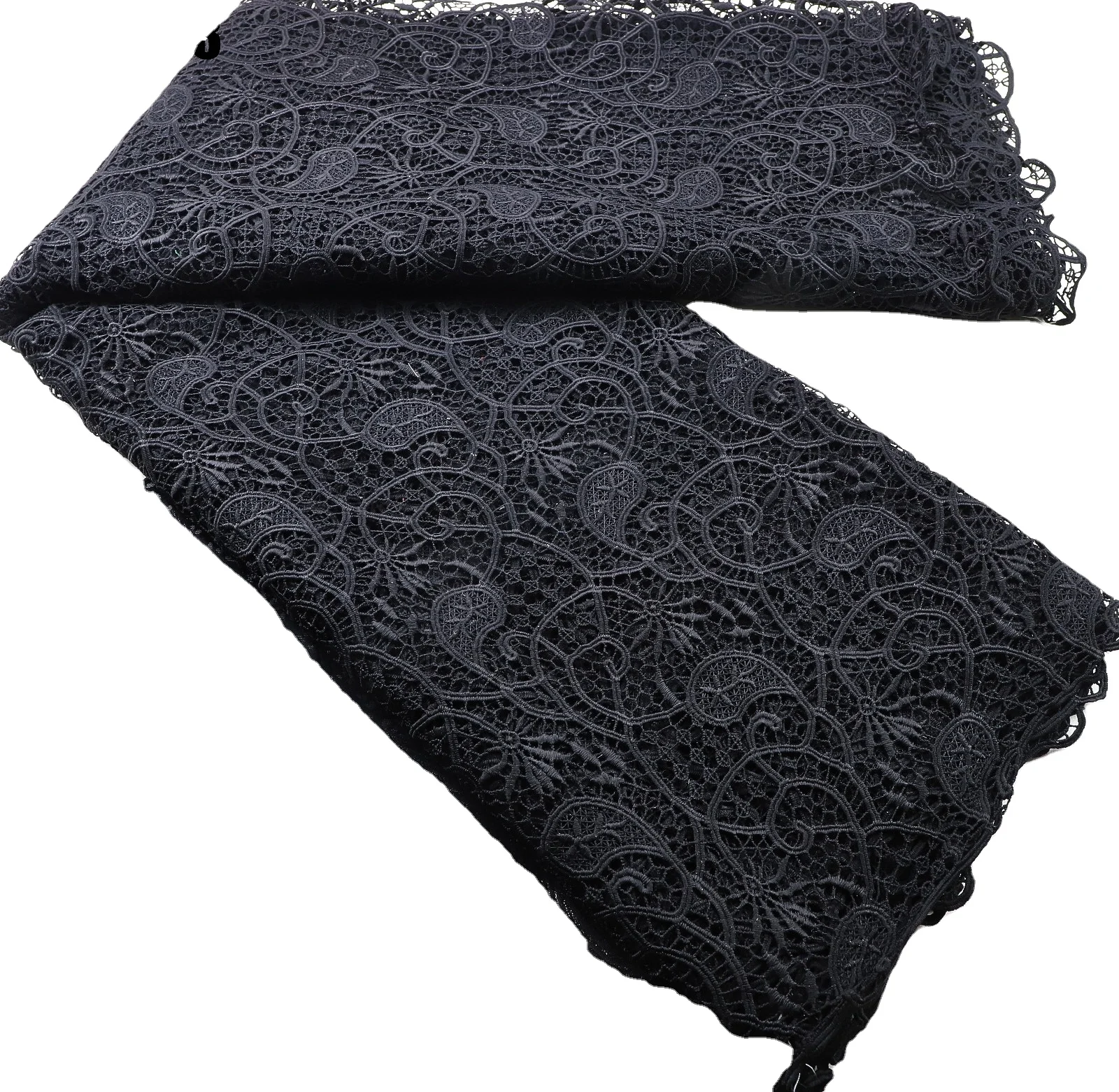 Supoo high quality lace fabric black  cord guipure hole lace New Design High Quality Colorful Eyelet Lace Embroidered