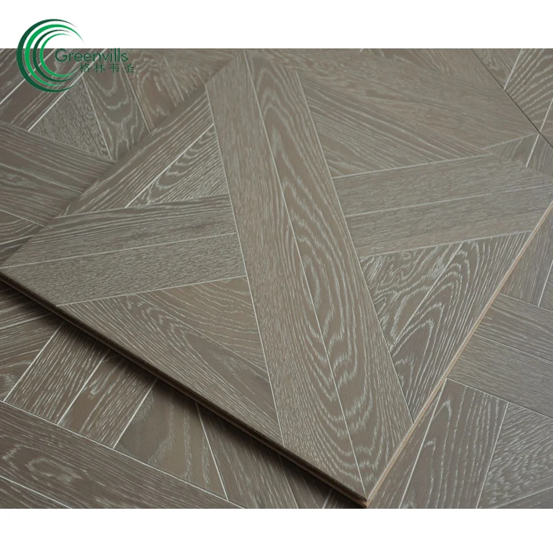 
Grey color wire brushed engineered white oak parquet wood floor oak flooring for indoor usage 
