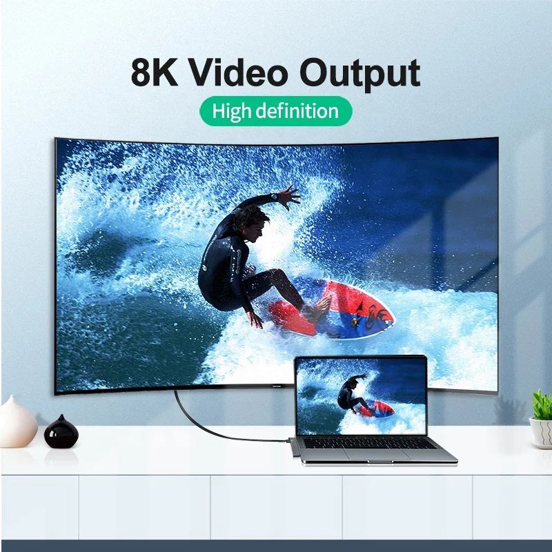 New products 8 in 1 3.1 USB C type C hubs with 4K HD-Ml Adapter for MacBook