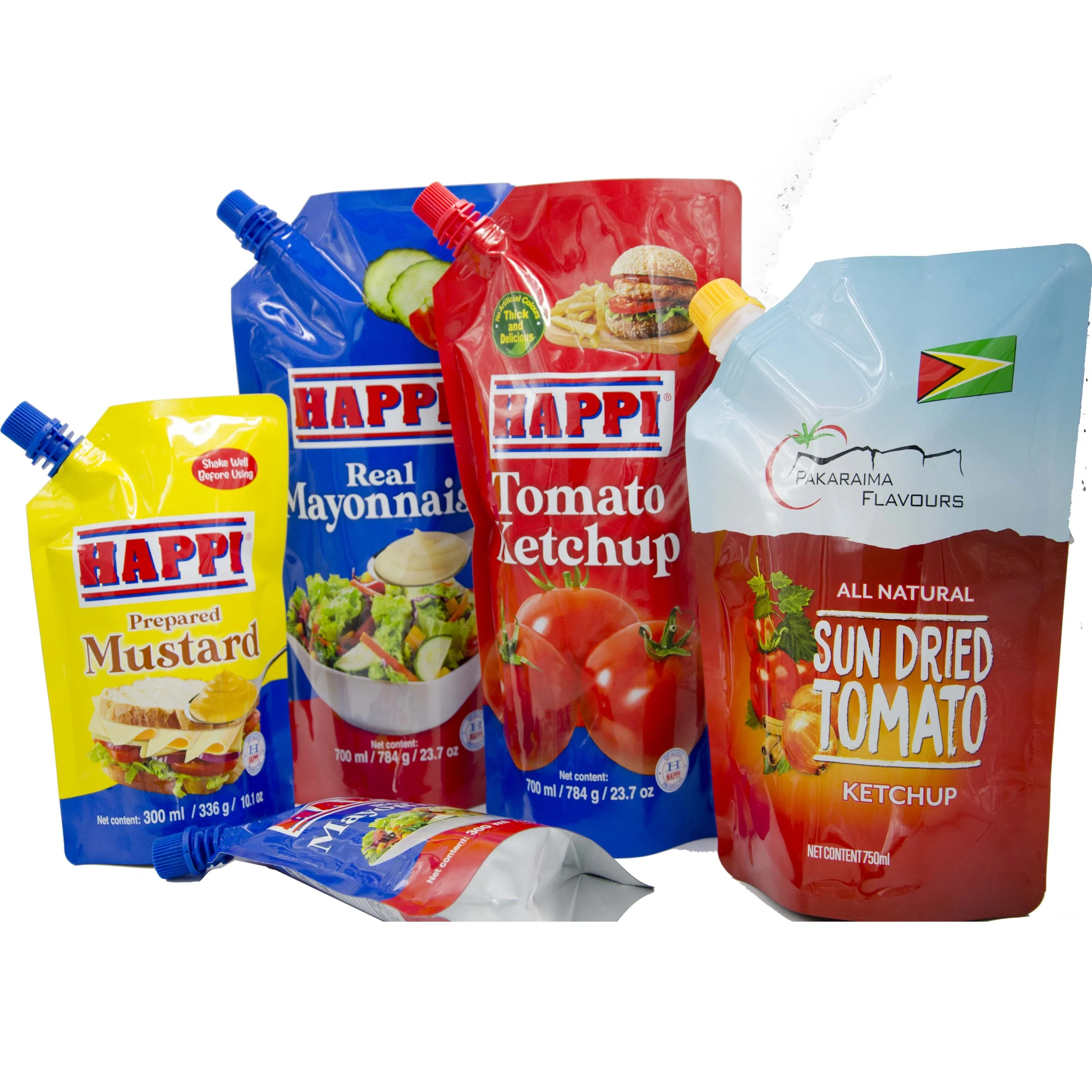 HQ PACK Custom Printed Food Grade Flexible Packaging Stand Up Spout Pouch Doypack Bag for Sauce Mayonnaise