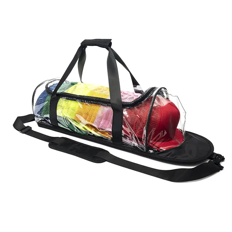 OEM PVC Tote Travel Bags for Baseball Hat Storage Crossbody Bags for Sport Multi functional Waterproof Transparent Luggage Bags