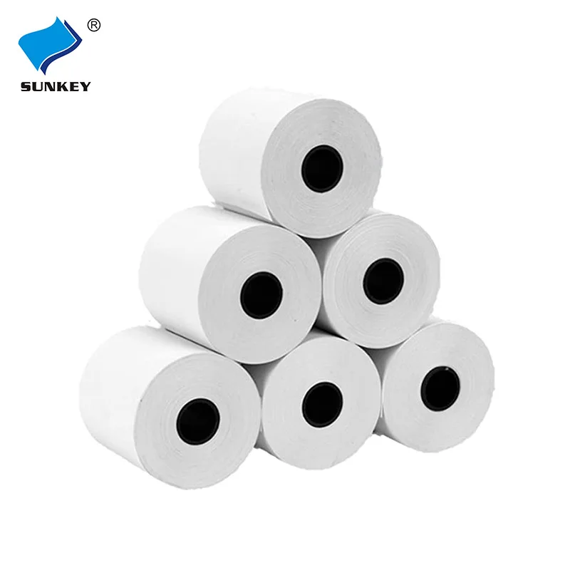 Sunkey 48gsm 52gsm 55gsm 58gsm 65gsm 57x40mm Premium Quality Thermal Paper Till Roll Factory Cheap Cash Register Paper