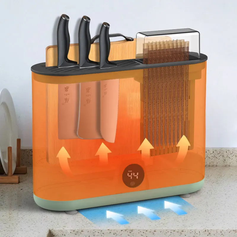 Smart sterilize disinfecting knife holder block organizer butchers knife sterilizer with removable bracket