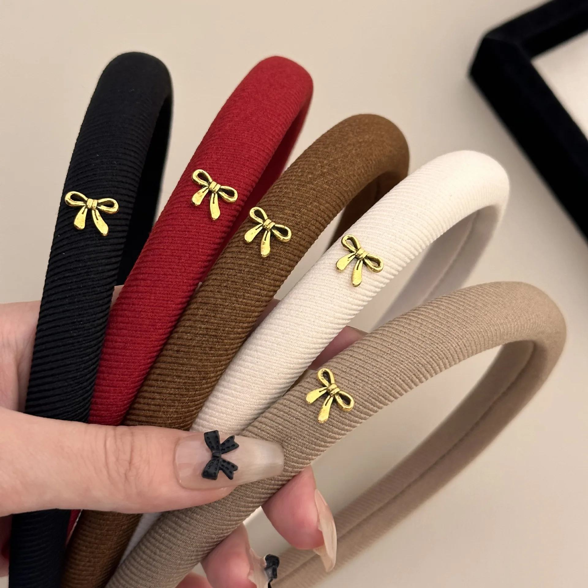 Fashion Women Hair Accessories Simple design Bow Charm Headband Elegant  Headpieces Vintage Hairband for Girls