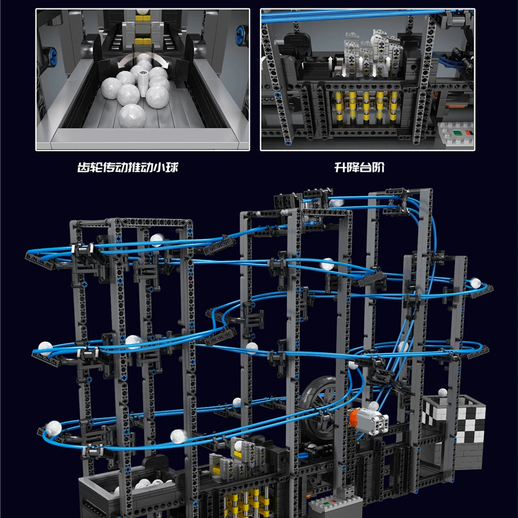 Mould King 26002 High-tech Ball Shooter Marble Run GBC with Motor Moc Creative Science Model Technic  Blocks Toys for Kits