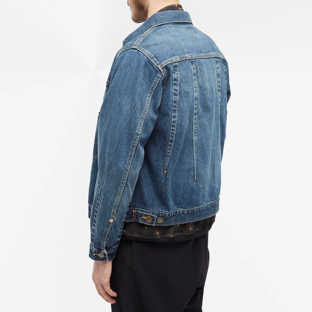 Custom contrasting brass hardware darts 100% cotton denim jacket for men