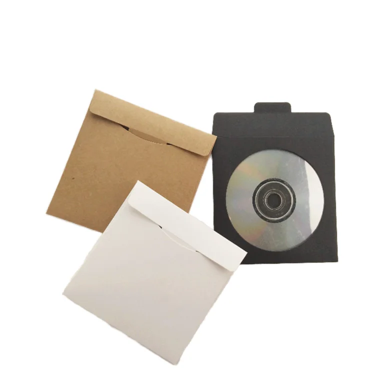 Kraft Paper Hollow Card Photo Envelope Storage Bag CD/DVD Disc with Gold Foil Stamping Embossing & Vanishing Photo Printing