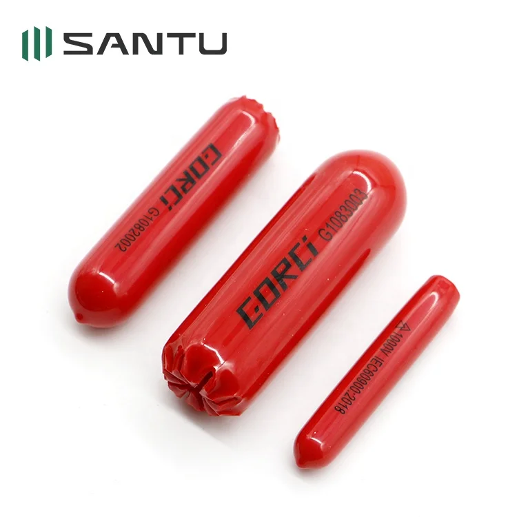 Santu Hot Sale Injection 1000V Insulated Electrical Tools VDE Self-Clamping Slip-On Caps for Covering Bare Live Cable Ends