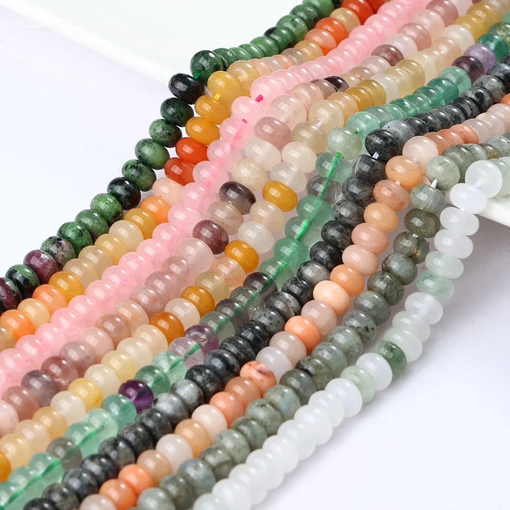Wholesale 5*8mm Natural Stone Rondelle Beads Gemstone Abacus Disc Beads for Jewelry Making Bracelet Necklace DIY Accessories