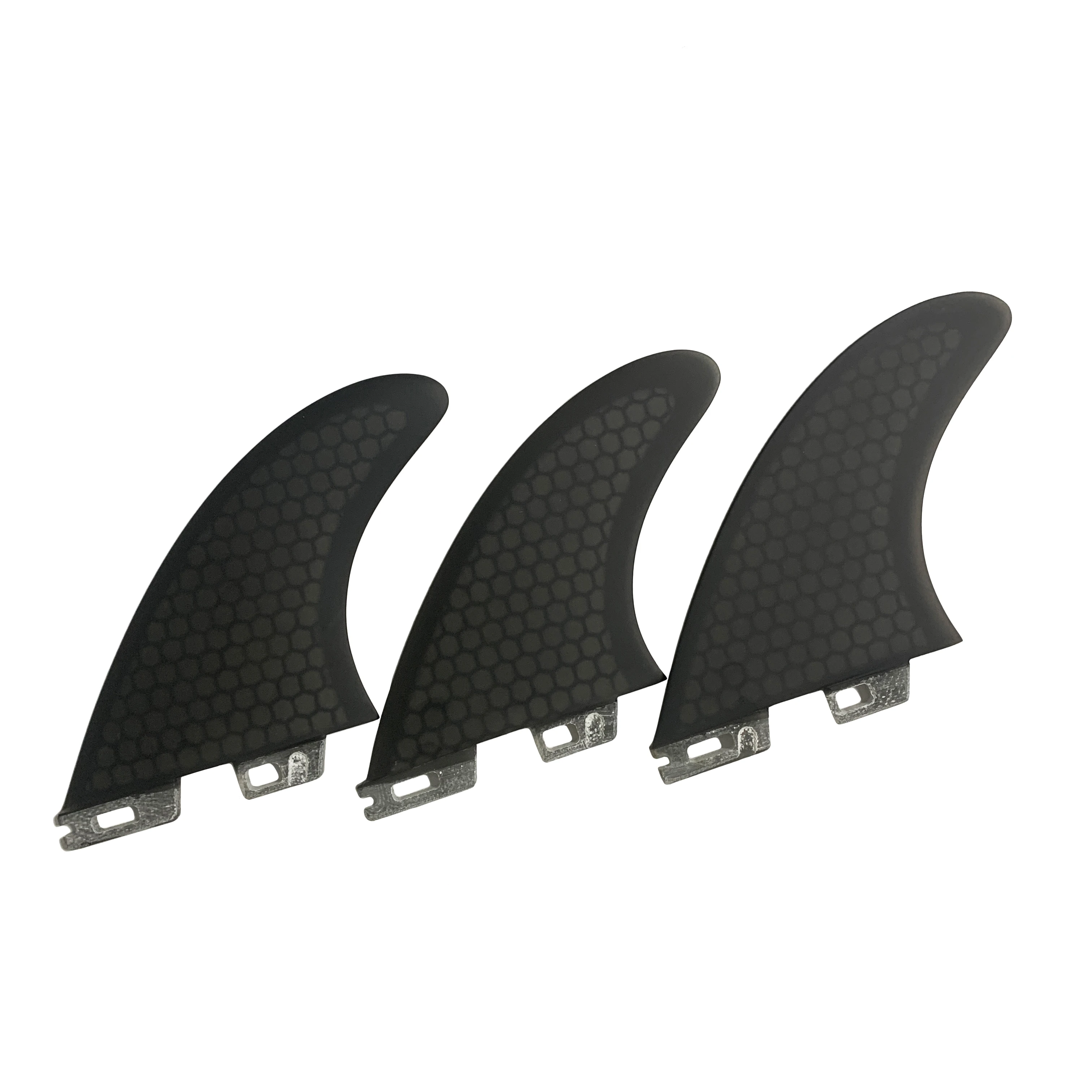 Black Fiberglass Surfboard Fins Custom Fiberglass Honeycomb Surf Fin Dual Tab II Thruster Fin Set