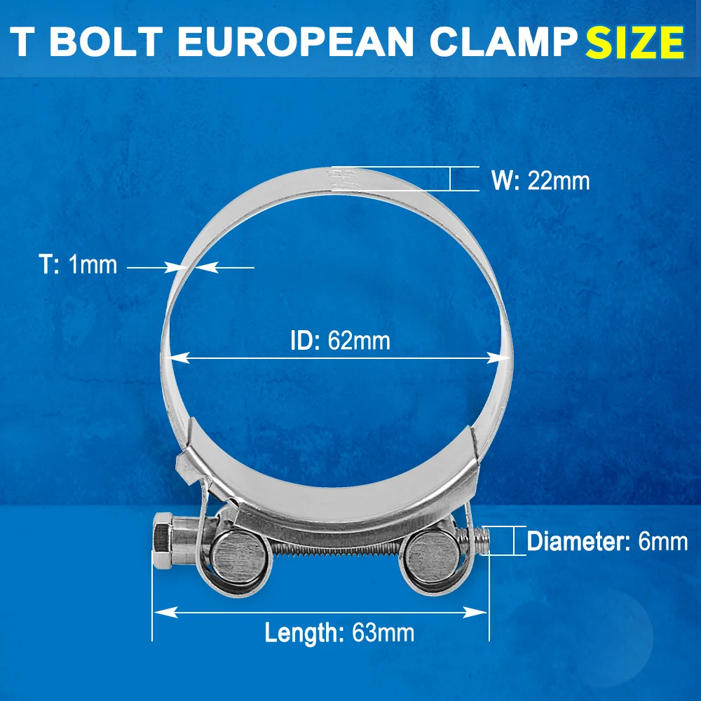 T болт выхлопной трубы Европейского Типа Зажим для тяжелых условий работы из нержавеющей стали крепкие хомуты для труб