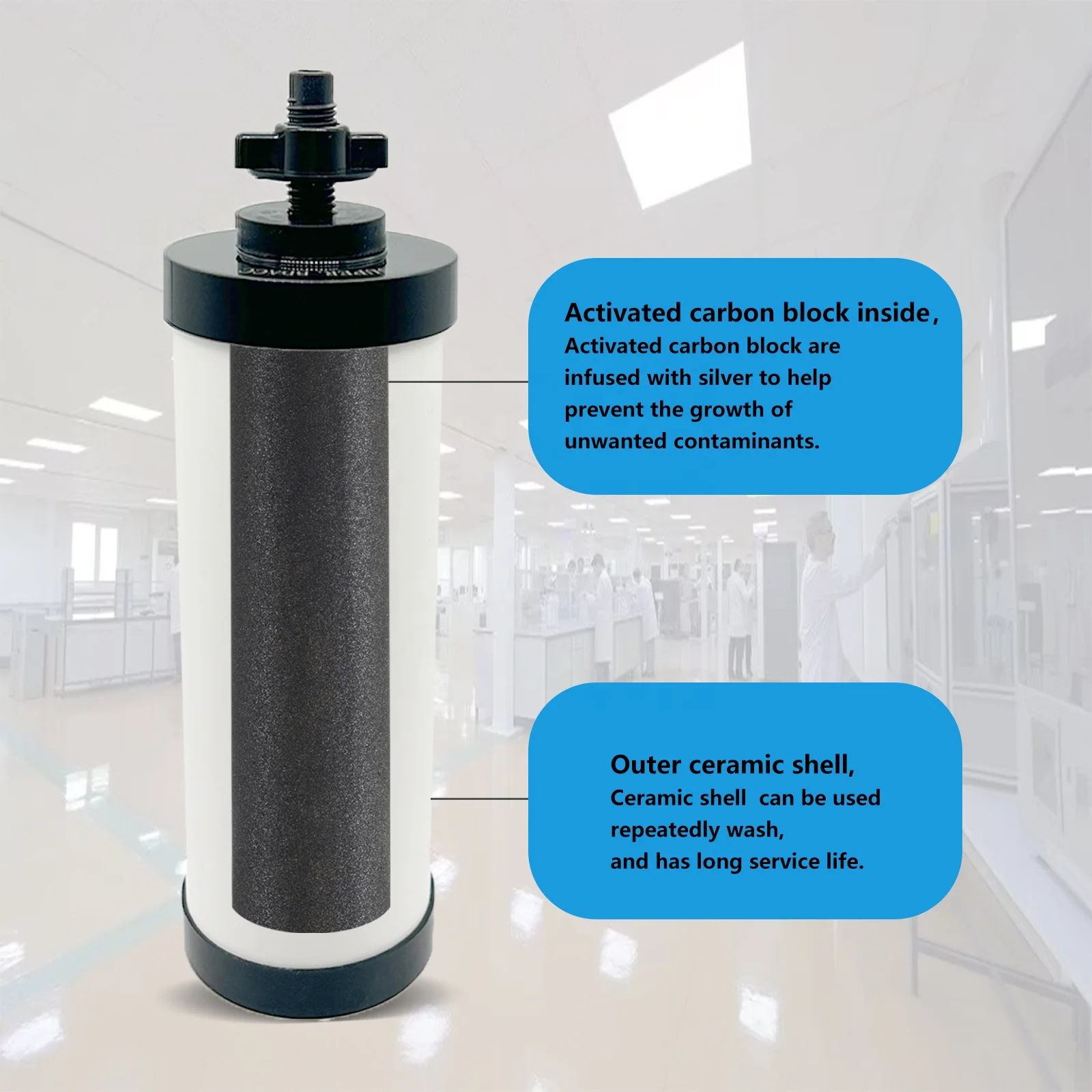 Ceramic Water Filter Replacement compatible for Countertop Gravity Filtration System Elements
