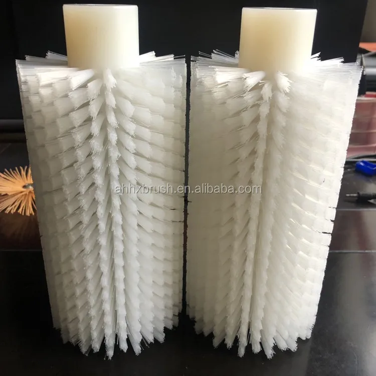 Grinding Brush Roller, Polishing of Industrial Brush Roller with Round Hollow Brush Wheel, Nylon Bristle